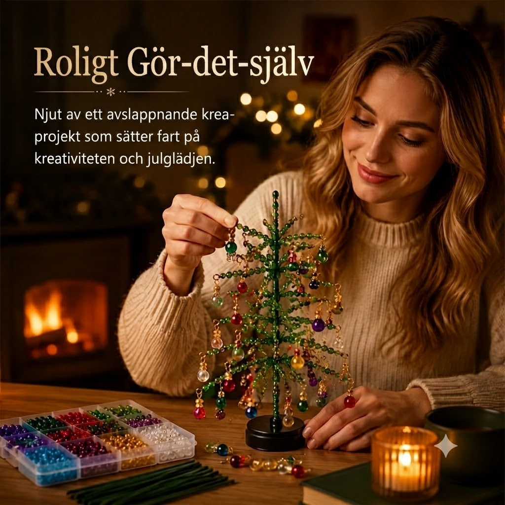 Glittrande Pärljulgran DIY-Set – Bygg Din Egen Vackra Juldekoration