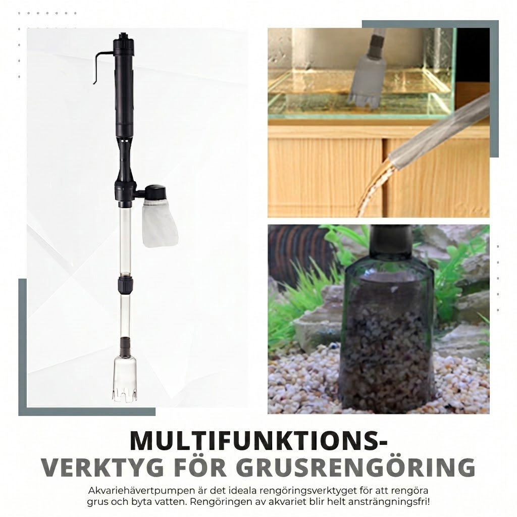 Elektrisk Akvariedammsugare & Slamhävert – Batteridriven Grusrengöring