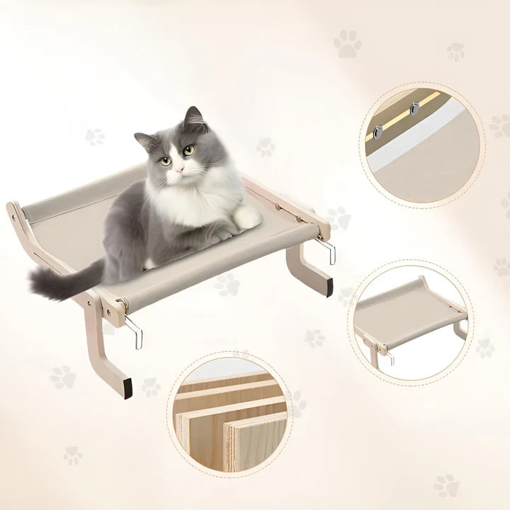 Justerbar Hängmatta för Katt i Trä och Linne