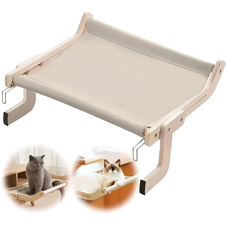 Justerbar Hängmatta för Katt i Trä och Linne