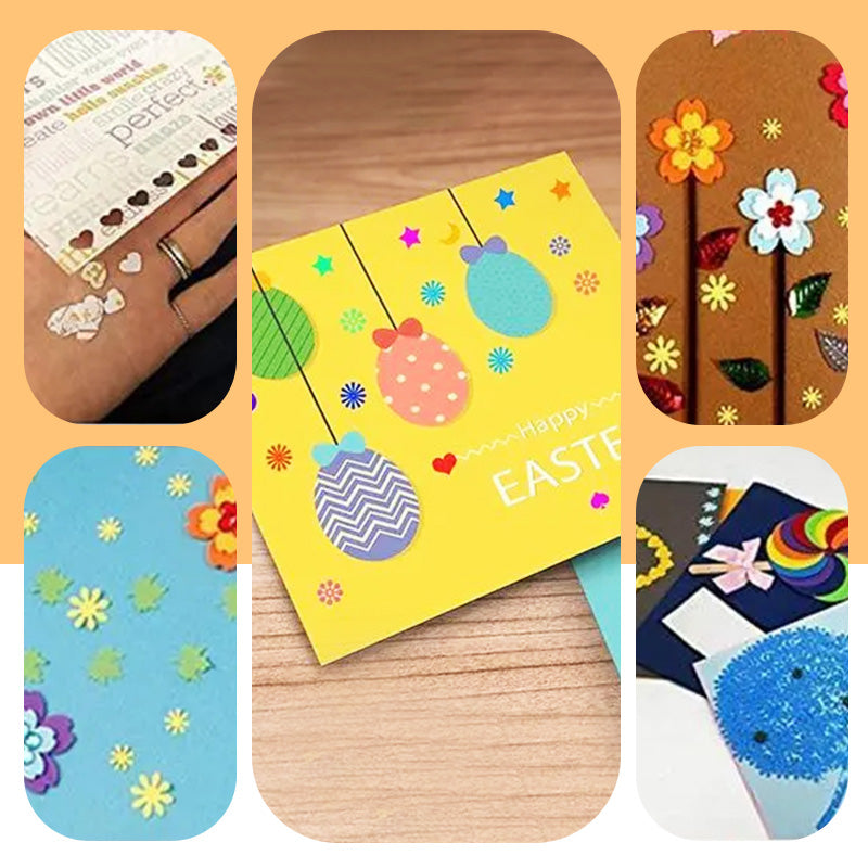 Mini Pappersstans – Skapa Fantasifulla Mönster(6 präglingsverktyg + 2 spetssaxar）