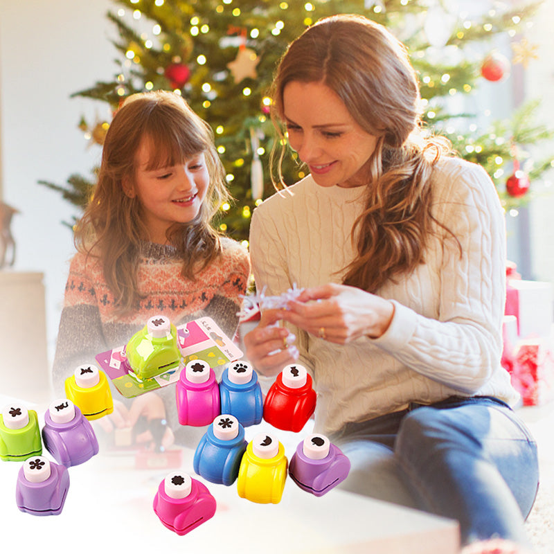 Mini Pappersstans – Skapa Fantasifulla Mönster(6 präglingsverktyg + 2 spetssaxar）