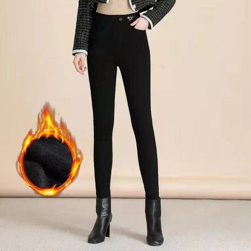 Varma Skinny-Jeans för Dam med Hög Midja & Stretch
