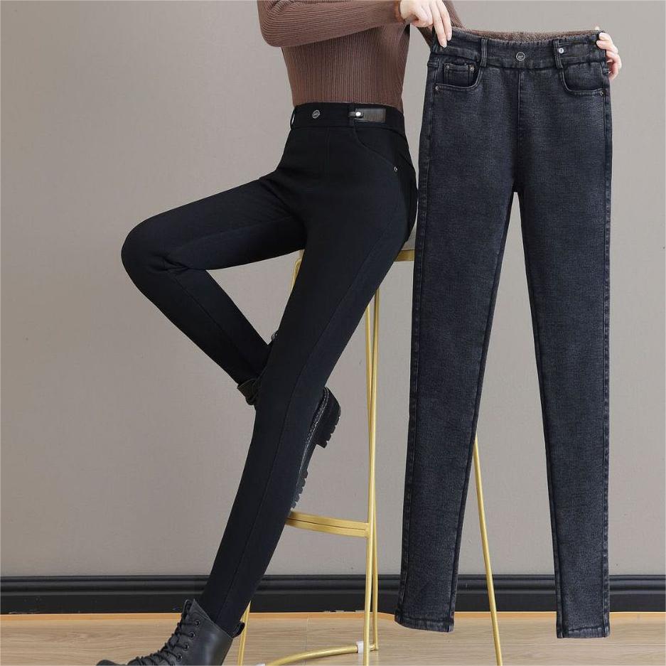 Varma Skinny-Jeans för Dam med Hög Midja & Stretch