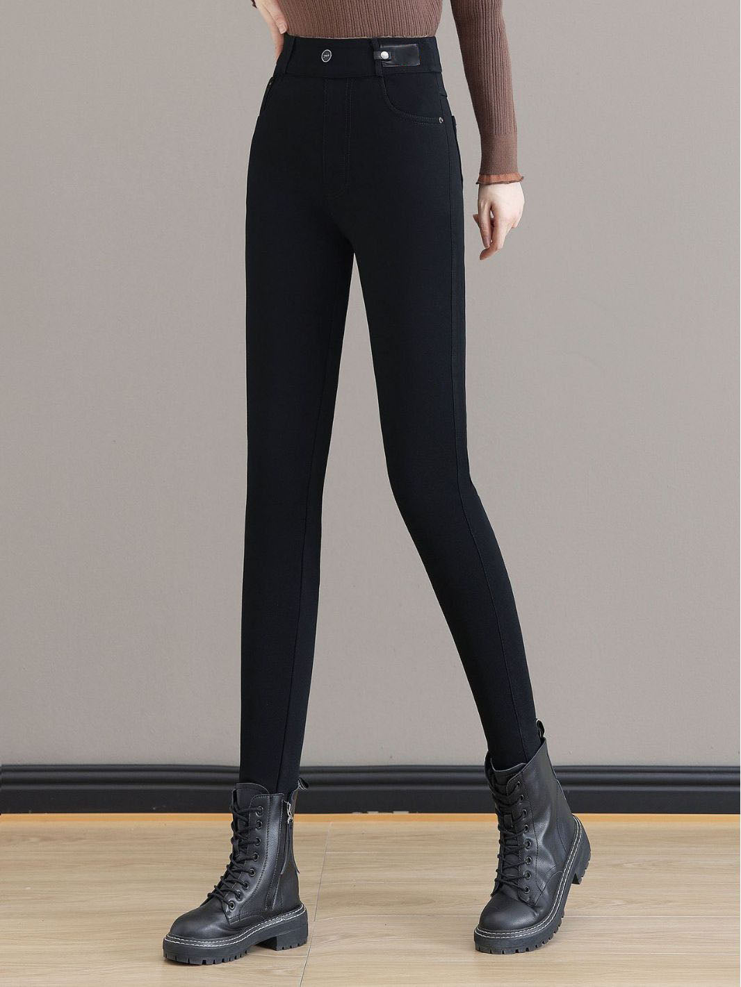 Varma Skinny-Jeans för Dam med Hög Midja & Stretch