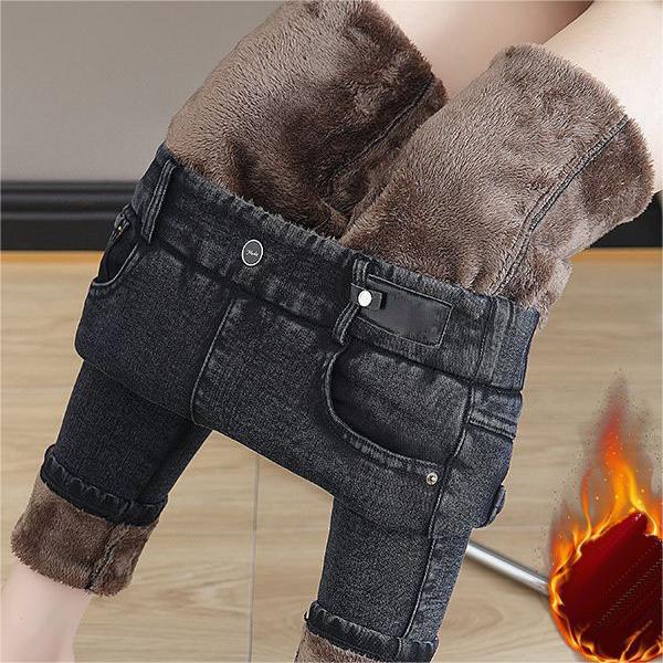 Varma Skinny-Jeans för Dam med Hög Midja & Stretch
