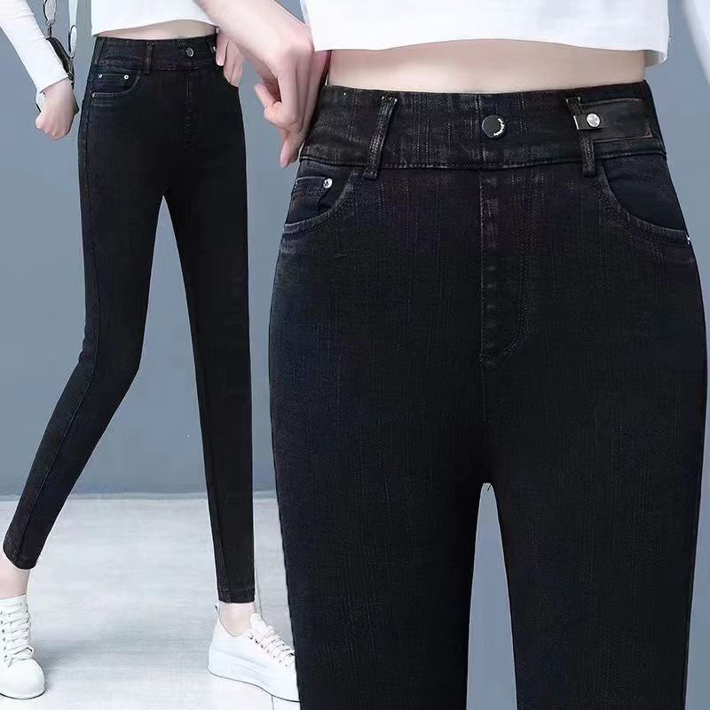 Varma Skinny-Jeans för Dam med Hög Midja & Stretch