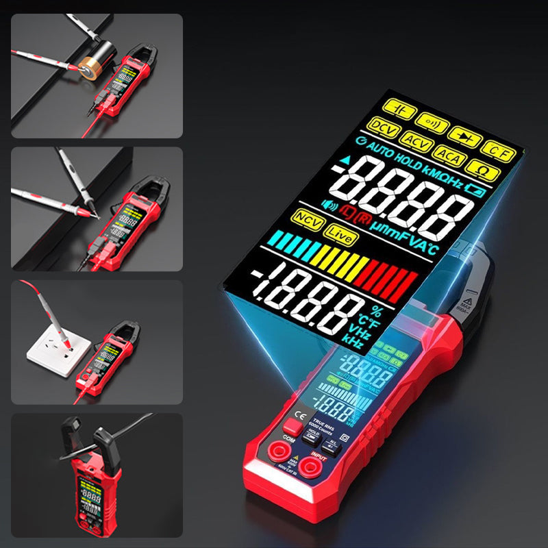 Digital Strömtång 600A med Multimeter – Mäter Ström, Spänning, Temperatur & NCV