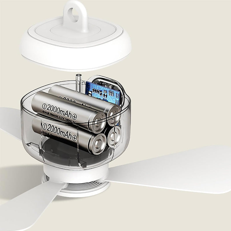 3-i-1 Batteridriven Takfläkt med LED – Ultratyst motor, timer & löstagbara vingar
