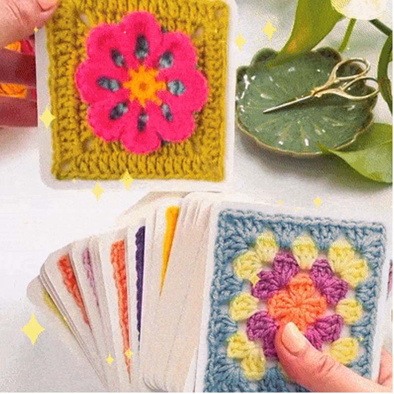 Virk-kortset med 50 Granny Squares & Steg-för-Steg Guider