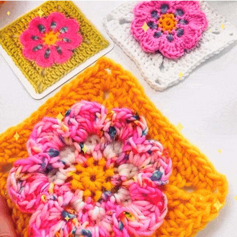 Virk-kortset med 50 Granny Squares & Steg-för-Steg Guider