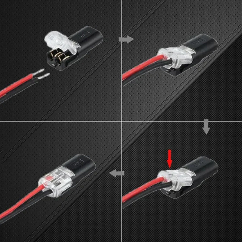 2-Polig Snabbkoppling för Kabel – Säkert Låsspänne & Återanvändbar