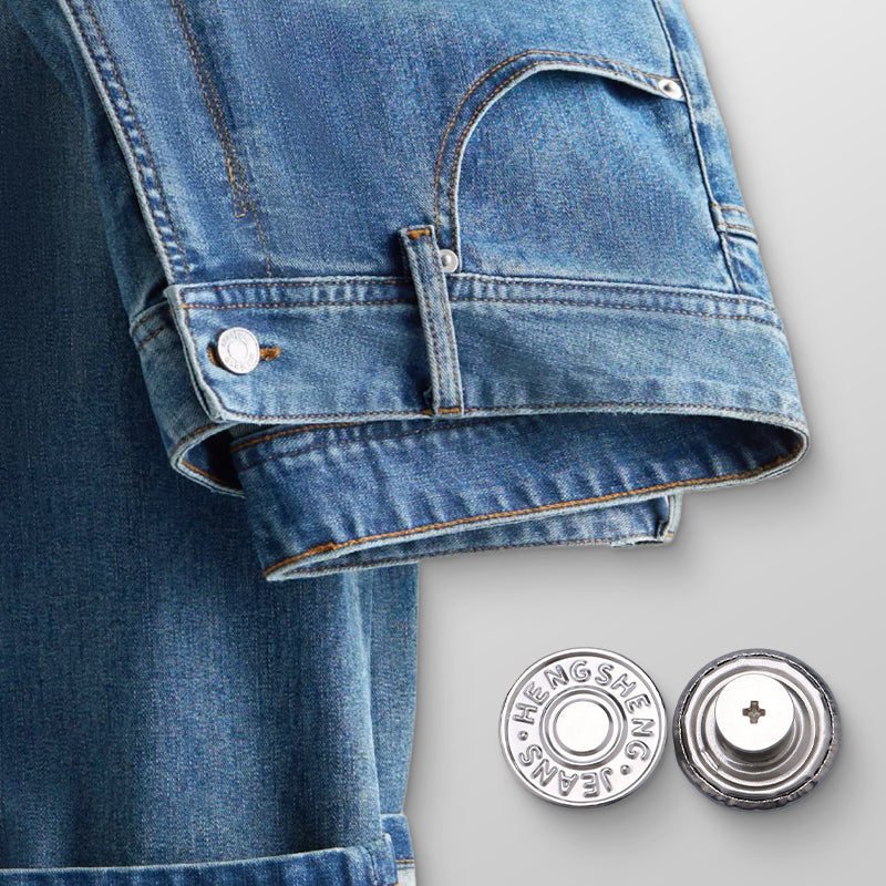 Sömnadsfria Jeansknappar med Skruvfunktion & Verktyg