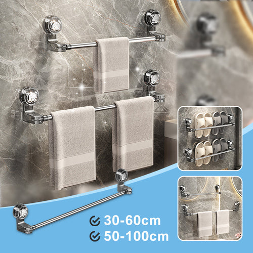 Multifunktionellt teleskopställ med sugkopp – 180° rotation, rostfritt stål