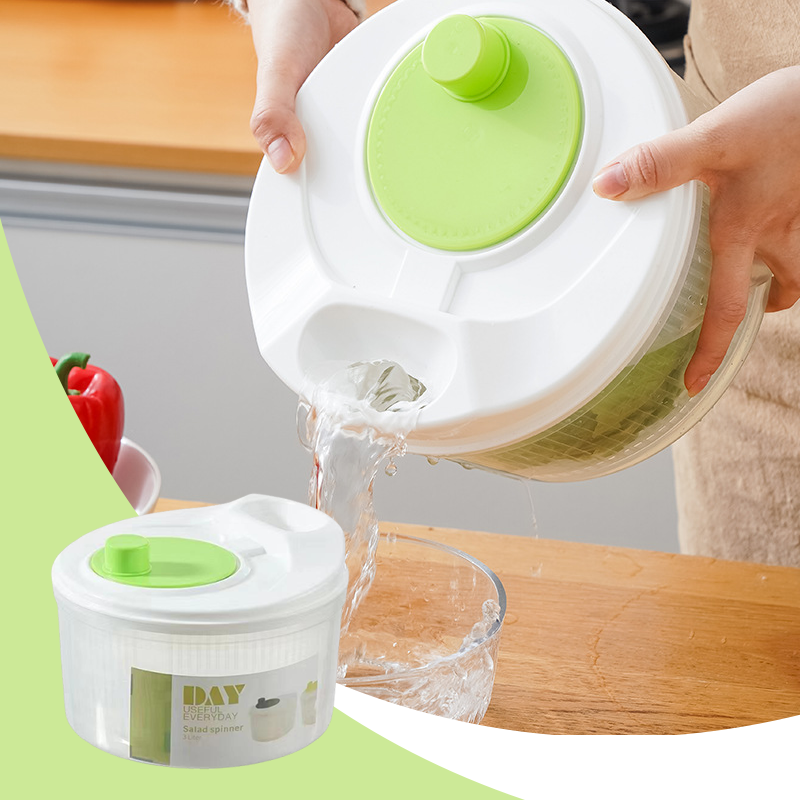 Handdriven grönsakstork med dubbel funktion för sköljning och förvaring