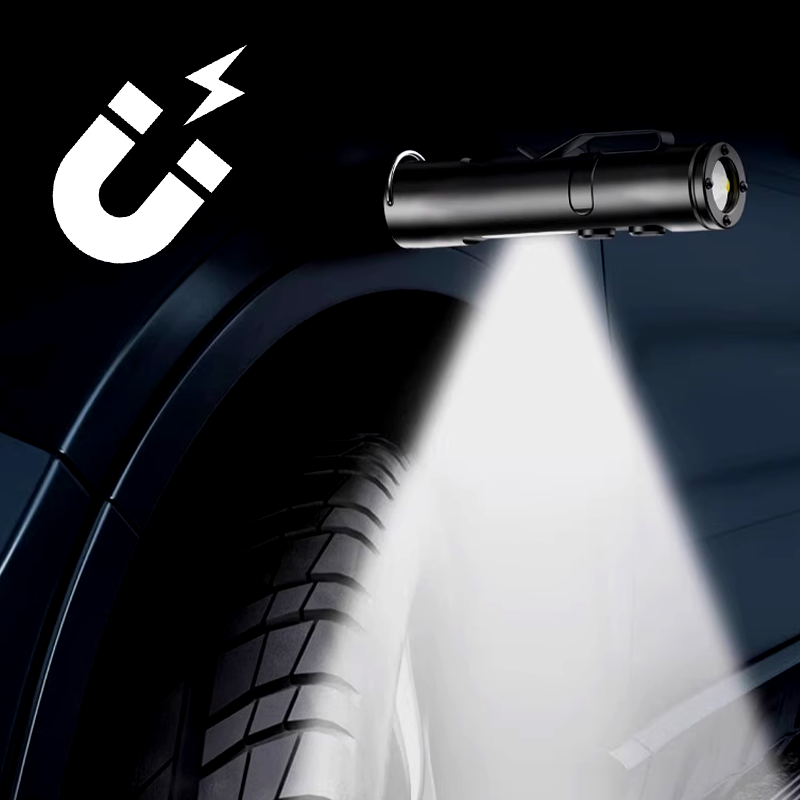 Uppladdningsbar och magnetisk mini nyckelringsficklampa