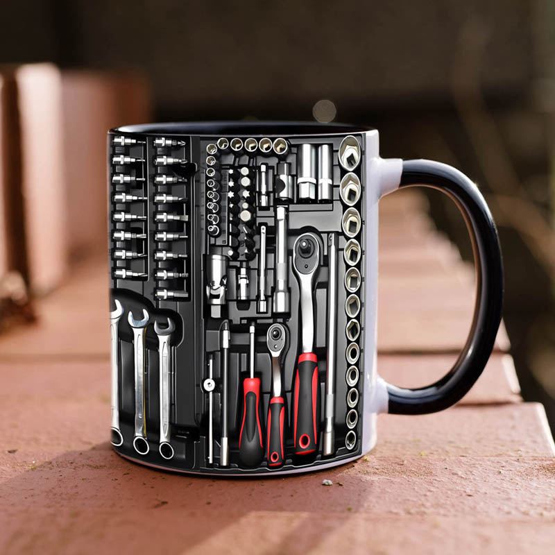 3D-Kaffemugg med Verktygslådedesign