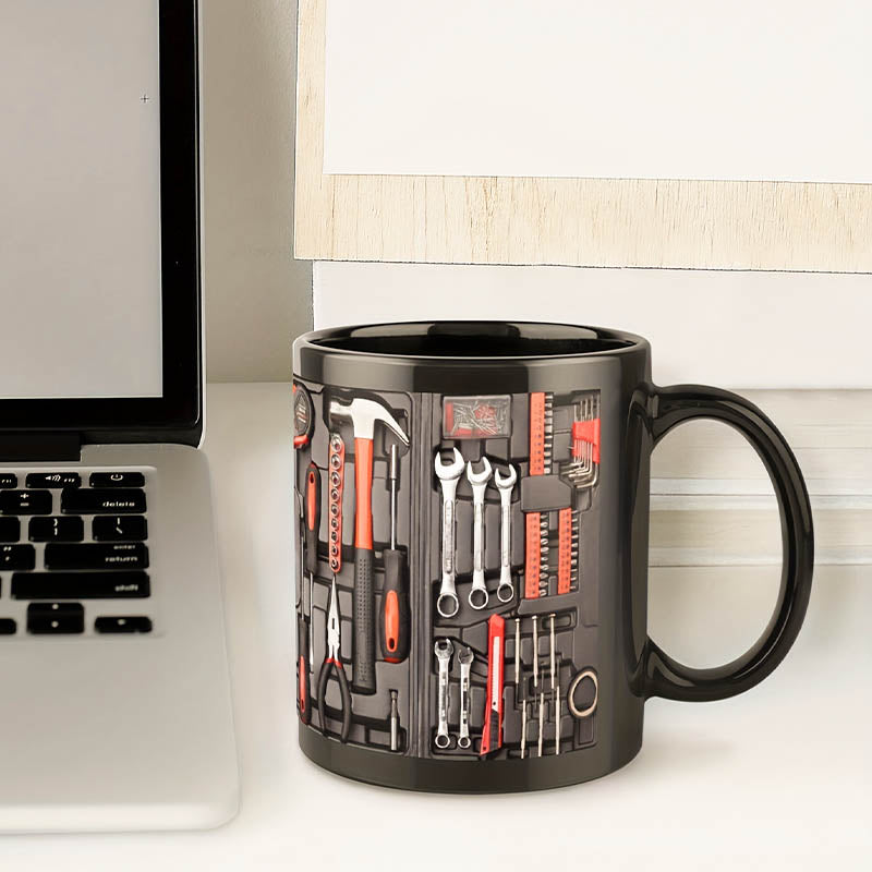 3D-Kaffemugg med Verktygslådedesign