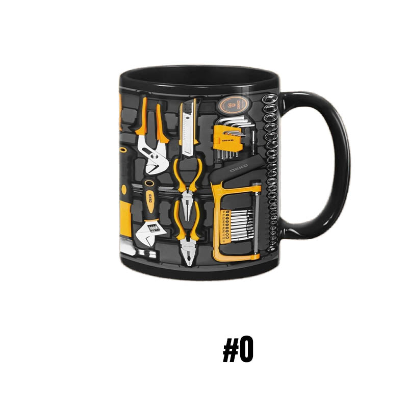 3D-Kaffemugg med Verktygslådedesign