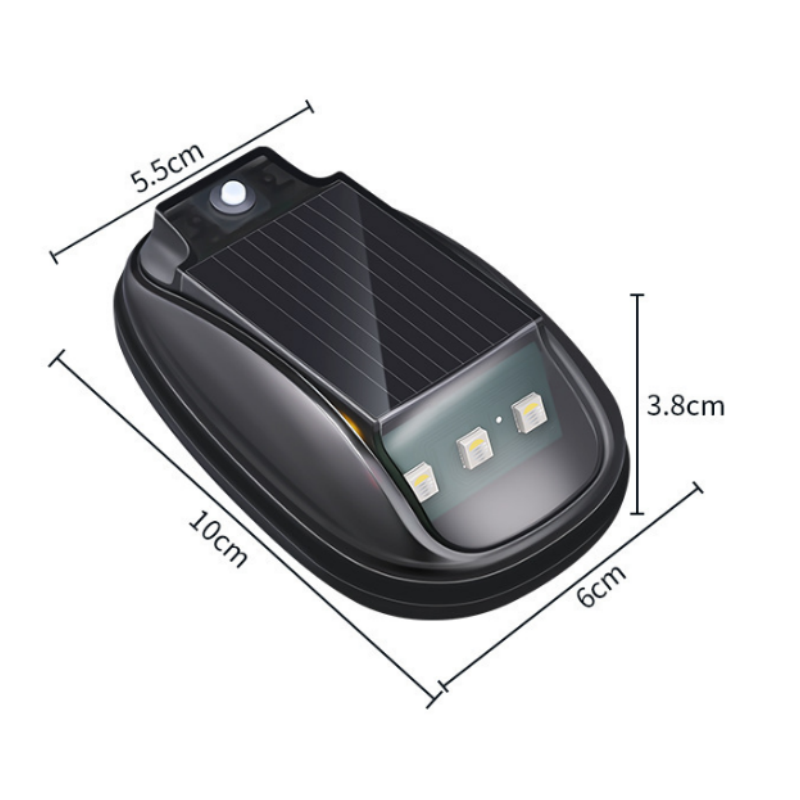 Solcellsdriven LED-Taklampa för Bil med Sensor & Fjärrkontroll