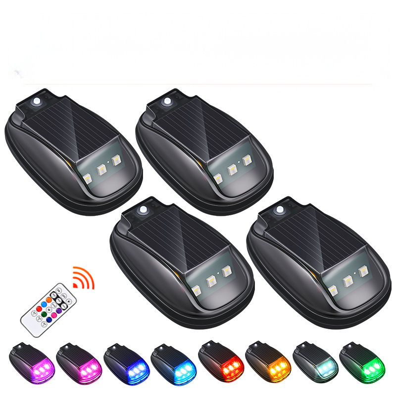 Solcellsdriven LED-Taklampa för Bil med Sensor & Fjärrkontroll