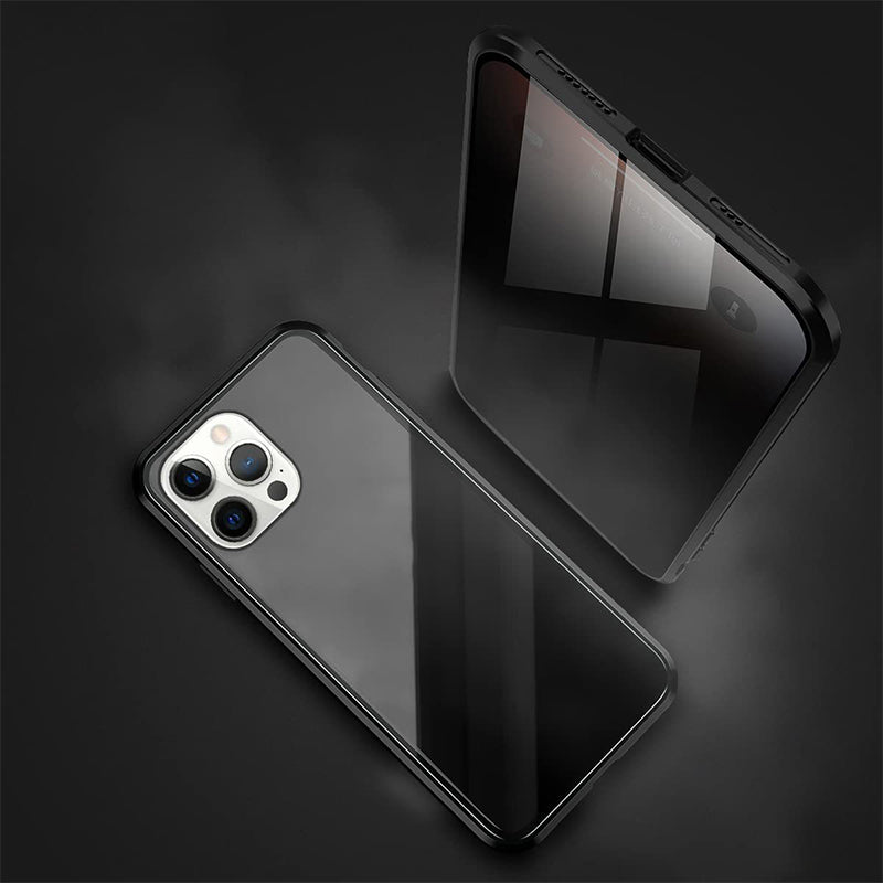 Magnetiskt 360° Skal för Mobiltelefon – Dubbelsidigt Glas & Anti-Spy