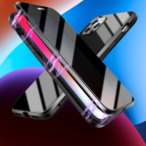 Magnetiskt 360° Skal för Mobiltelefon – Dubbelsidigt Glas & Anti-Spy