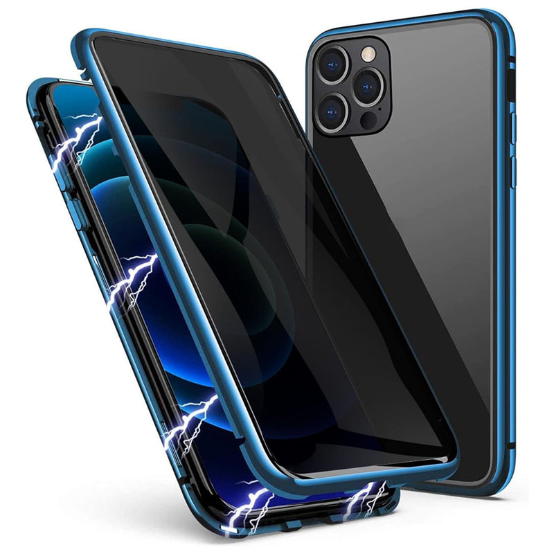Magnetiskt 360° Skal för Mobiltelefon – Dubbelsidigt Glas & Anti-Spy
