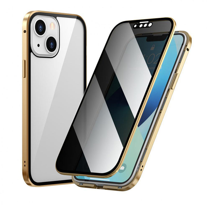 Magnetiskt 360° Skal för Mobiltelefon – Dubbelsidigt Glas & Anti-Spy