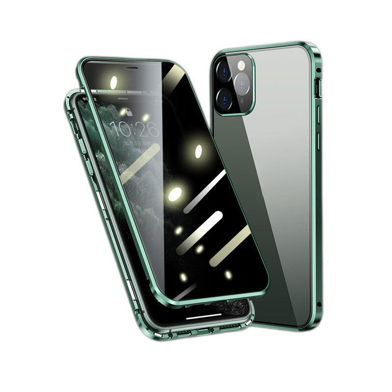 Magnetiskt 360° Skal för Mobiltelefon – Dubbelsidigt Glas & Anti-Spy
