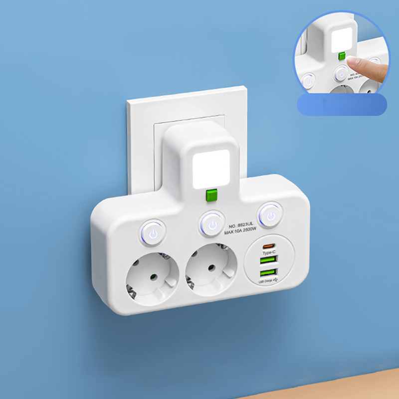 Smart Grenkontakt med Individuella Brytare och USB-uttag