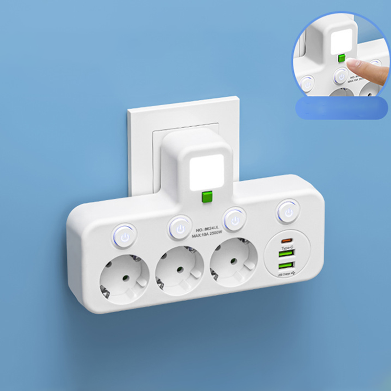 Smart Grenkontakt med Individuella Brytare och USB-uttag