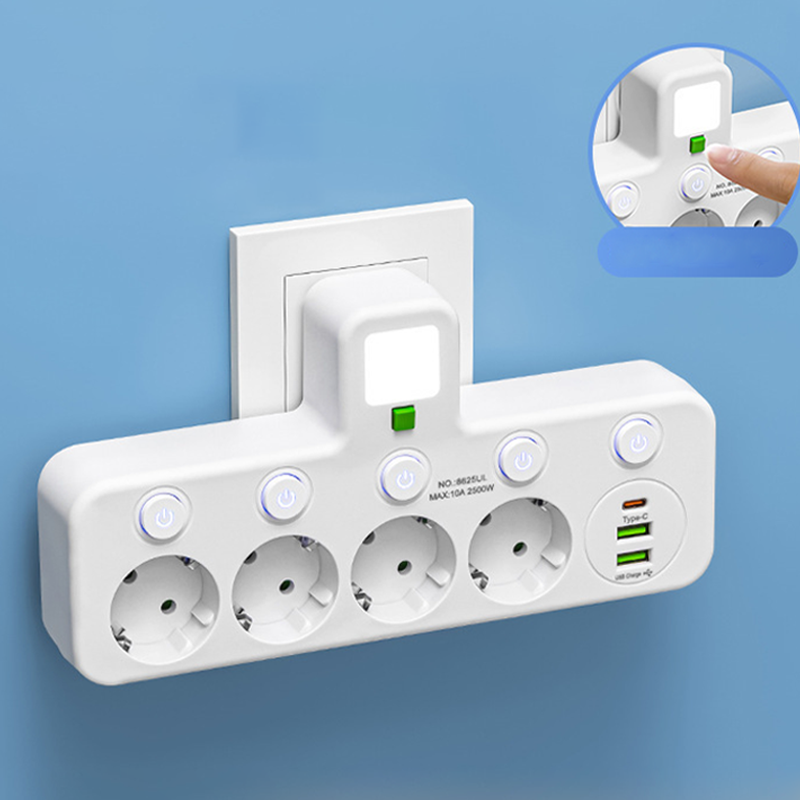 Smart Grenkontakt med Individuella Brytare och USB-uttag
