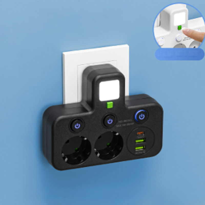 Smart Grenkontakt med Individuella Brytare och USB-uttag