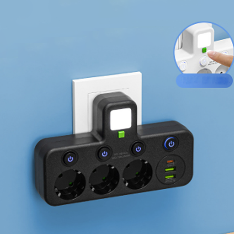 Smart Grenkontakt med Individuella Brytare och USB-uttag