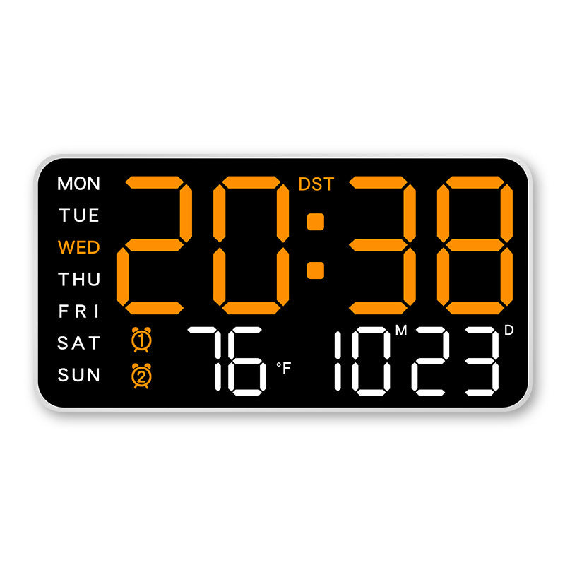 Stor Digital LED-Väggklocka – Datum och Temperatur