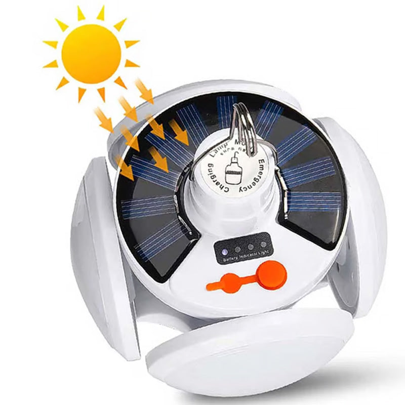 Bärbar LED-belysning med Solpanel och Krok