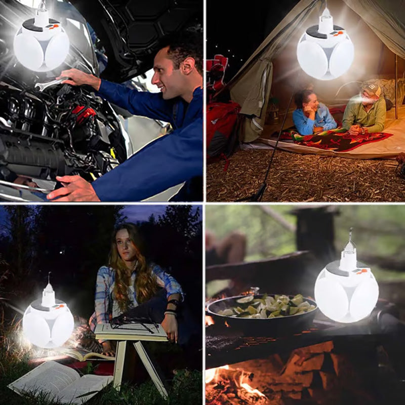 Bärbar LED-belysning med Solpanel och Krok