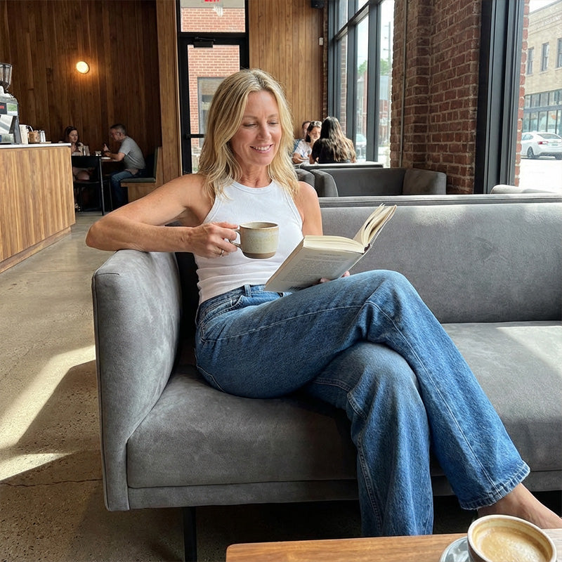 Chic Jeans med Vid Silhuett och Gradient-tvätt