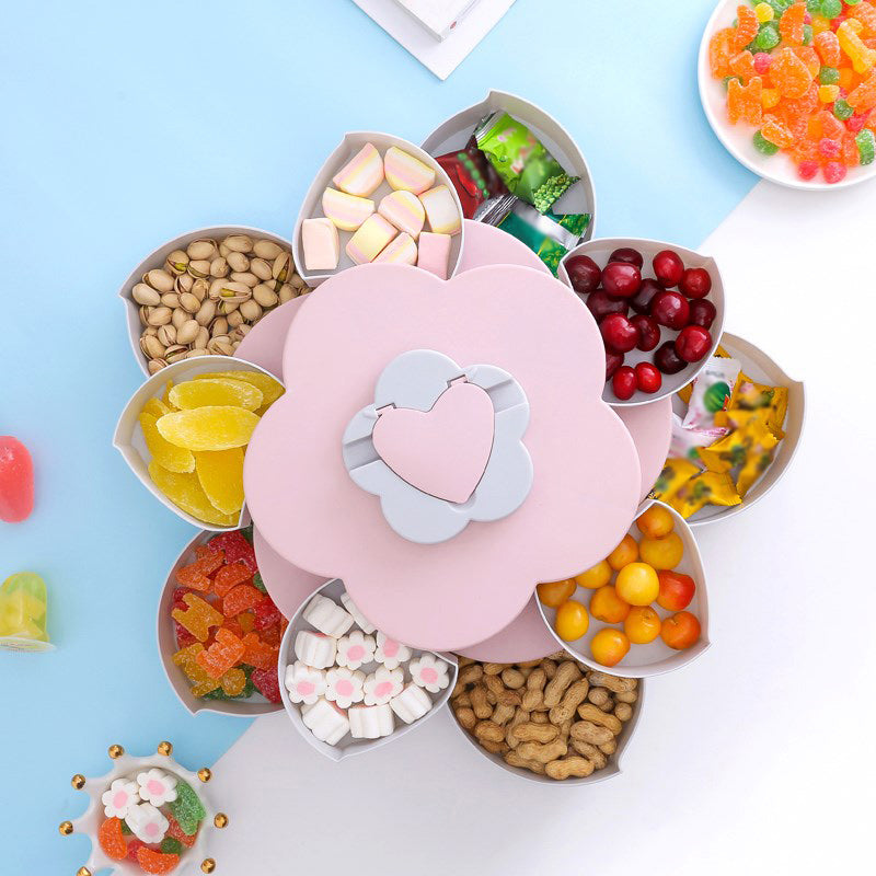 Roterande Blomformad Snackslåda – Enkel eller Dubbel
