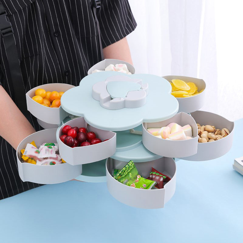 Roterande Blomformad Snackslåda – Enkel eller Dubbel