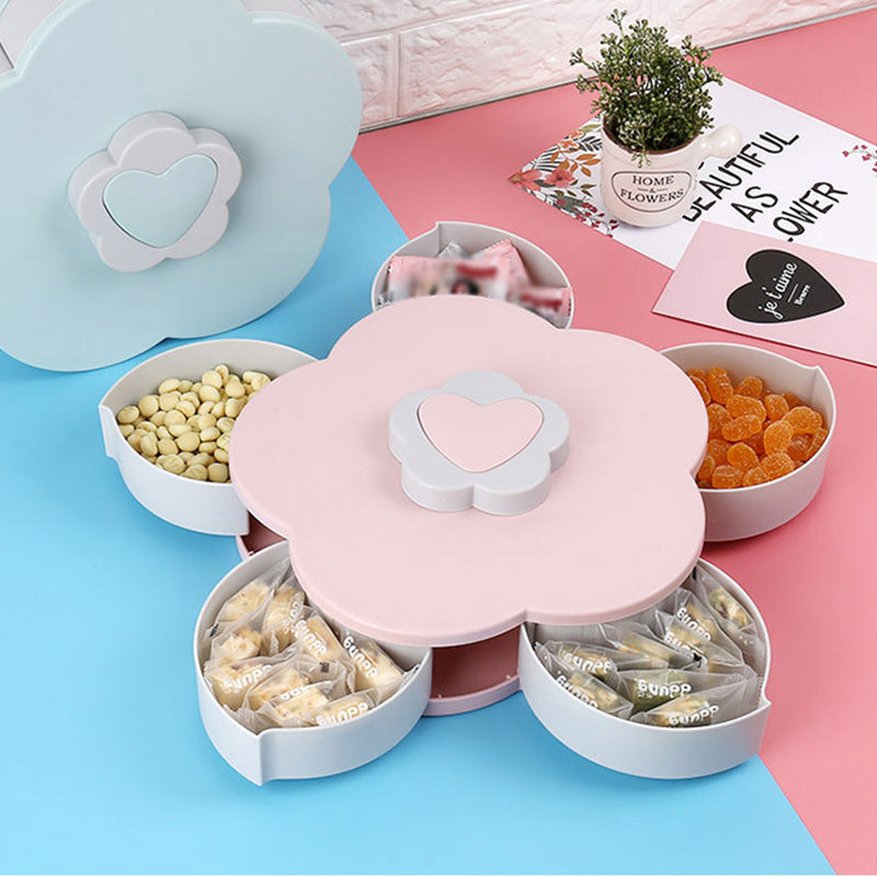 Roterande Blomformad Snackslåda – Enkel eller Dubbel