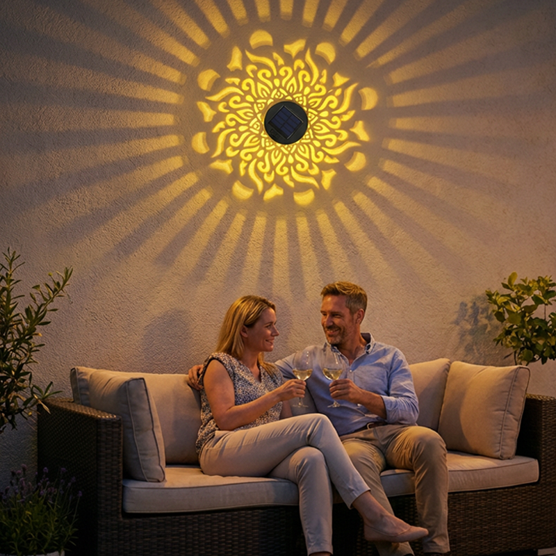 Solcellsdriven Mandalalampa i Metall – 2-i-1 Design