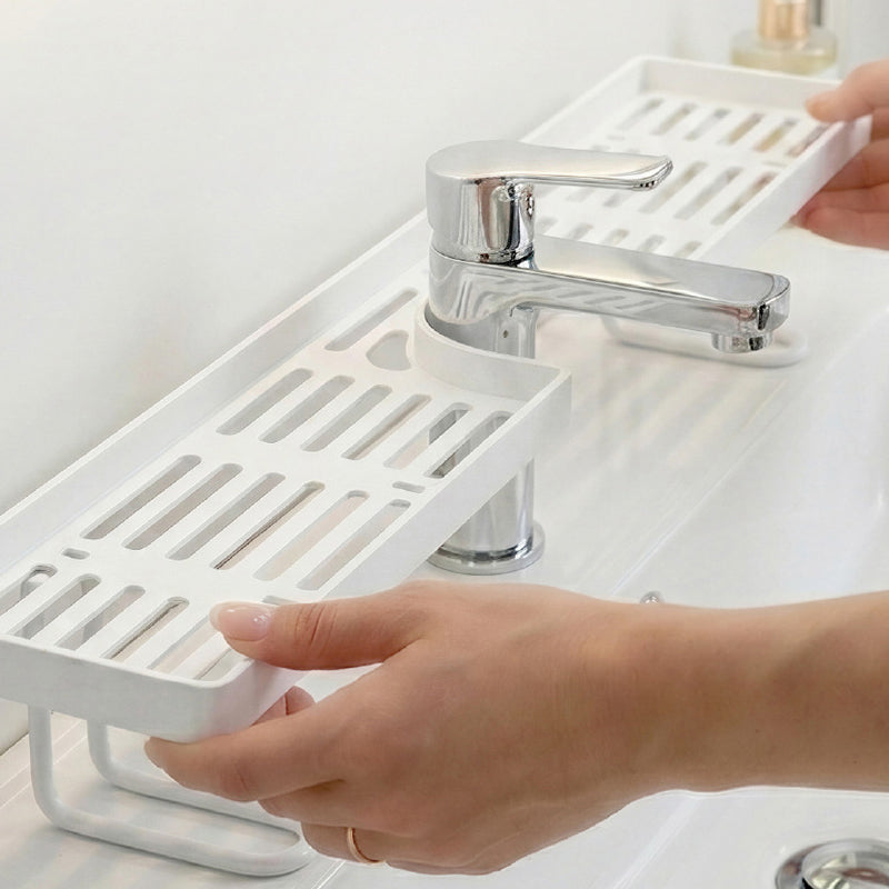 Kranmonterad Vaskorganisatör utan Borrning – Hygienisk förvaring med snabbdränering