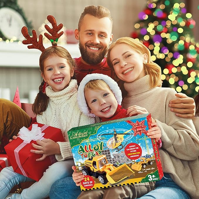 Julkalender Byggarbetsplats Med 24 Fordon I Metall Rolig Nedräkning För Barn